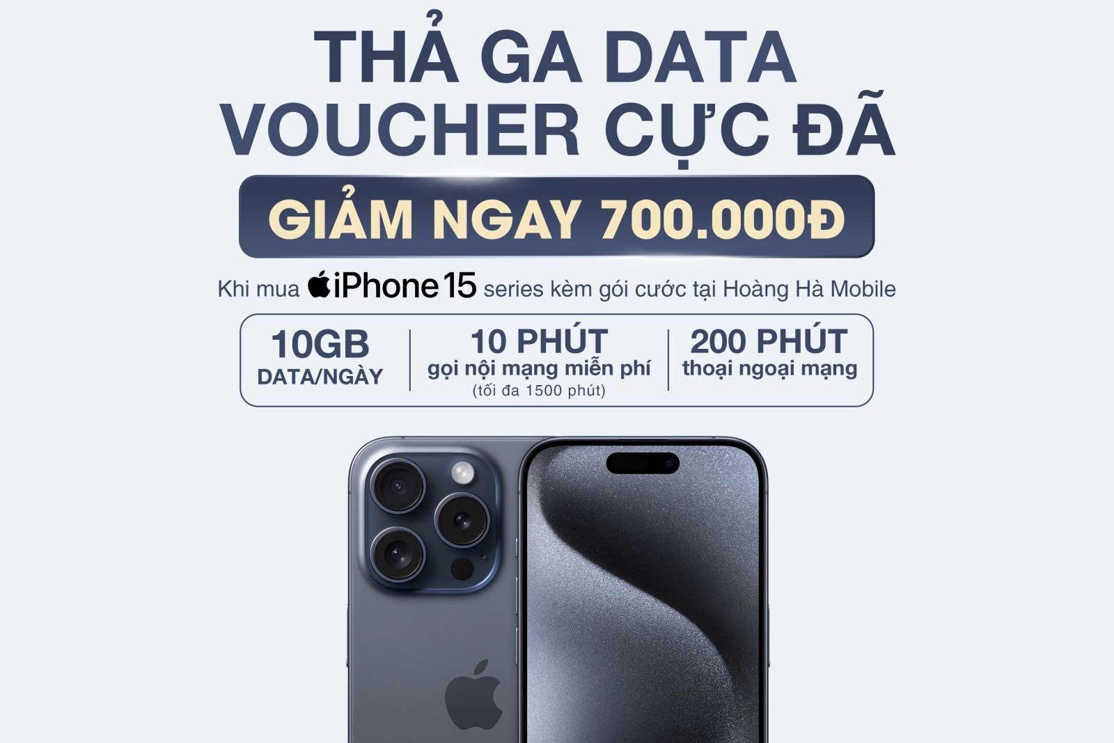 Tận hưởng data tốc độ cao lên tới 10 Gbps ngày đi kèm ưu đãi cực sâu khi mua iPhone 15 series