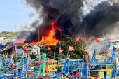 Hỏa hoạn dữ dội thiêu rụi cả chục tàu cá ở Phan Thiết, Bình Thuận