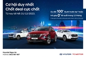 Hyundai Ngọc An triển khai ưu đãi cho khách hàng mua xe trong tháng 12