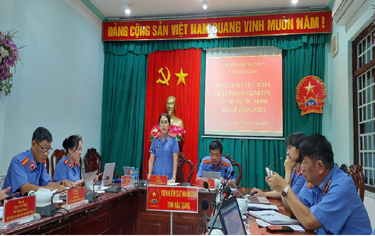 VKSND tỉnh Hậu Giang tổ chức họp giao ban trực tuyến tháng 5