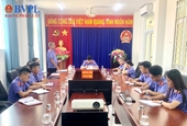 Đoàn công tác VKSND tỉnh Sóc Trăng làm việc tại VKSND huyện Mỹ Xuyên