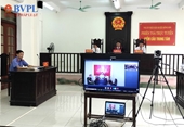 VKSND huyện Đông Sơn phối hợp tổ chức 3 phiên tòa hình sự trực tuyến