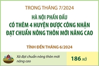 Trong tháng 7 2024 Hà Nội phấn đấu có thêm 4 huyện đạt chuẩn nông thôn mới nâng cao