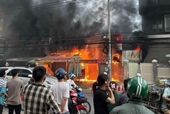 Cháy cửa hàng bán xe đạp gần chợ Long Thành, nhiều tài sản bị thiêu rụi