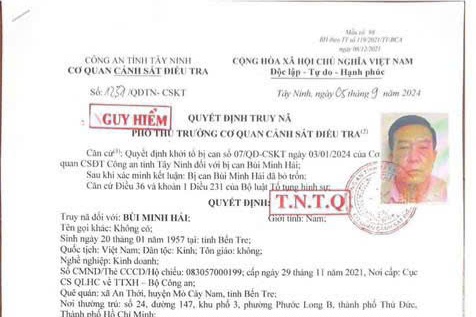 Truy nã toàn quốc kẻ mua bán trái phép hóa đơn liên tỉnh