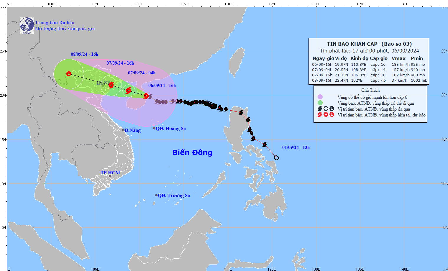 Siêu bão số 3 giật cấp 17, cách Quảng Ninh hơn 300km