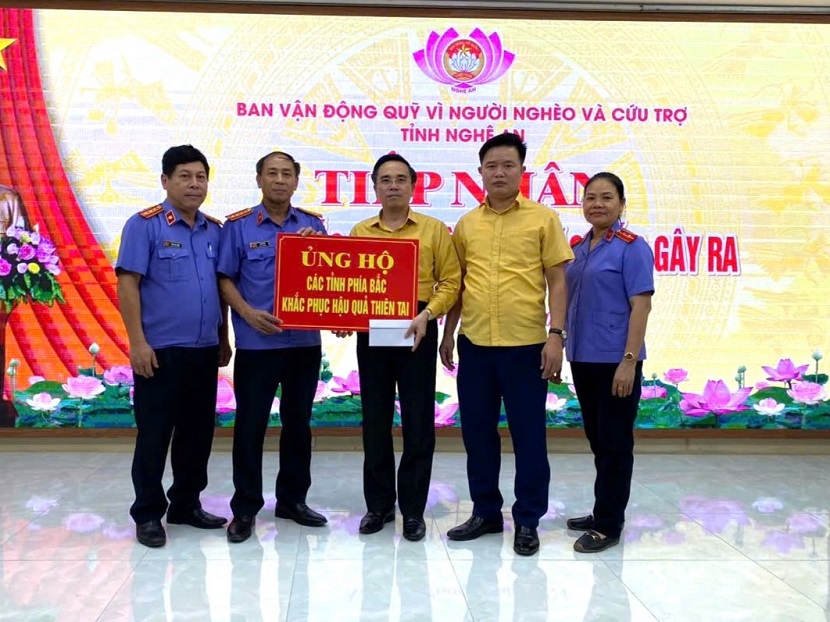 VKSND tỉnh Nghệ An ủng hộ đồng bào các tỉnh phía Bắc bị thiệt hại do bão gây ra