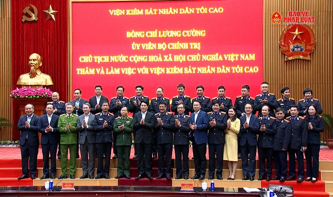 Chủ tịch nước Lương Cường thăm, làm việc với VKSND tối cao