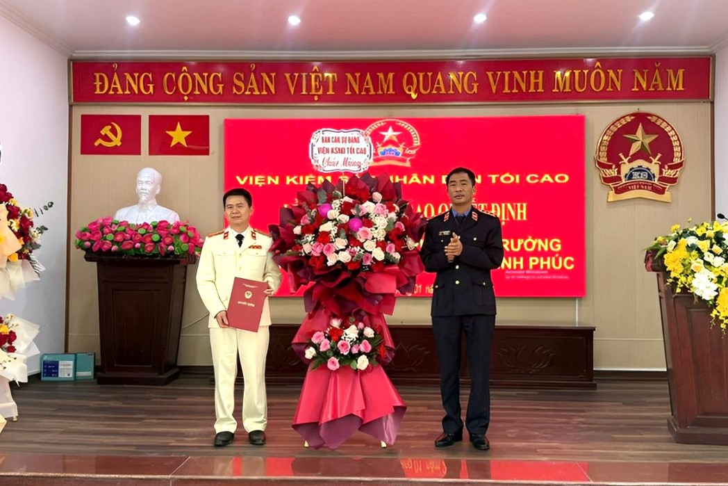 Bổ nhiệm chức vụ Phó Viện trưởng VKSND tỉnh Vĩnh Phúc