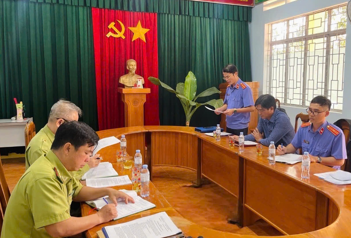 VKSND huyện Mang Yang trực tiếp kiểm sát tại Hạt Kiểm lâm