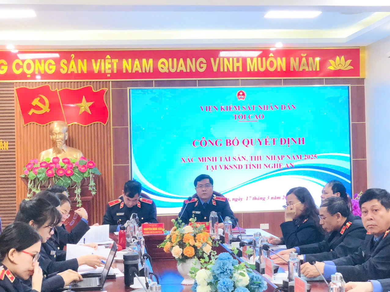 Thanh tra VKSND tối cao công bố Quyết định xác minh tài sản, thu nhập năm 2025 tại VKSND tỉnh Nghệ An