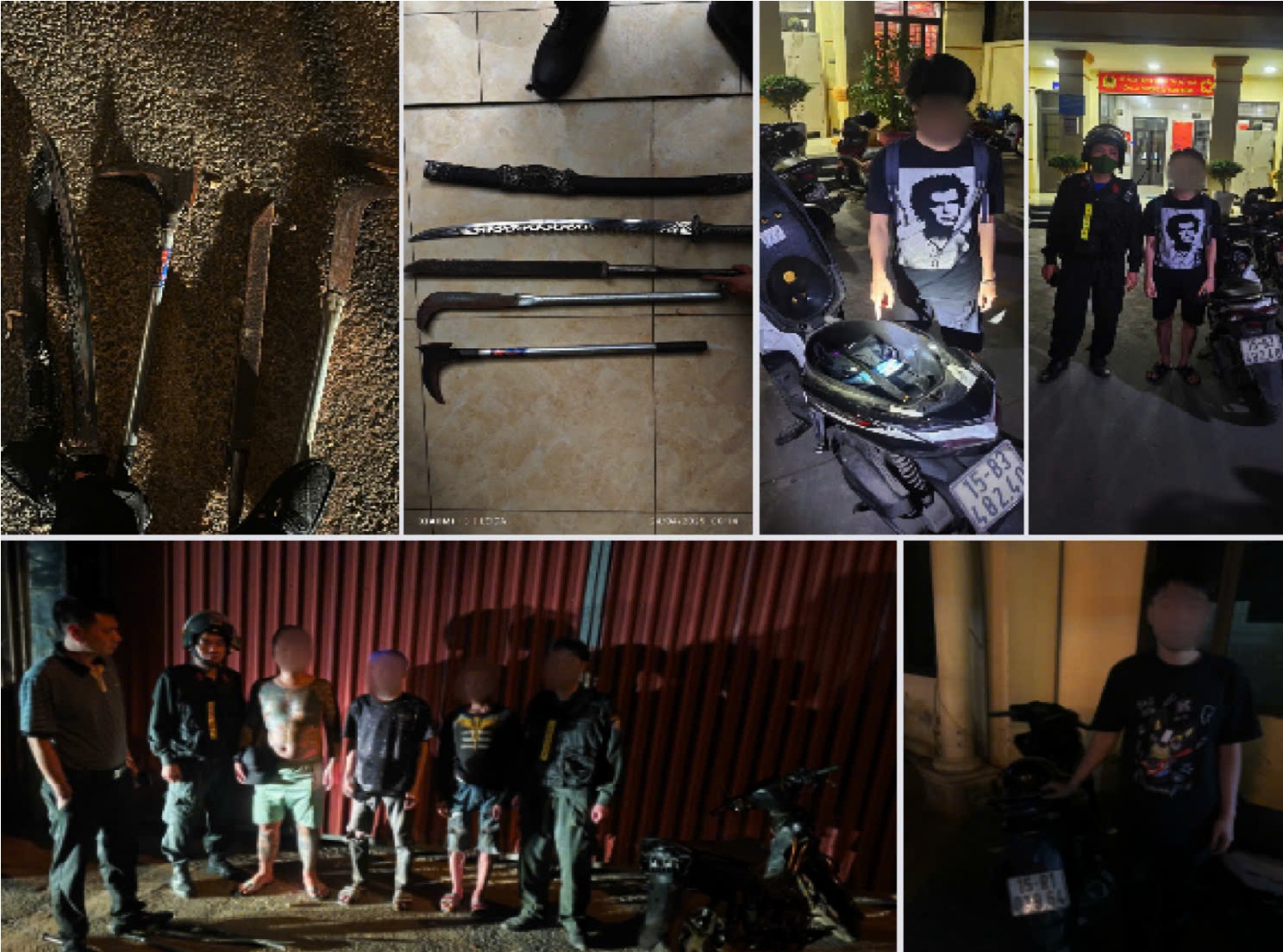 Phát hiện nhiều thanh, thiếu niên mang theo dao, kiếm trong đêm