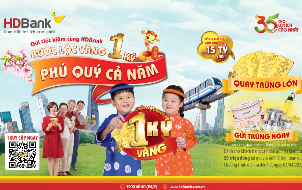 HDBank công bố 16 khách hàng trúng thưởng vàng, 1 ký vàng SJC đã có chủ