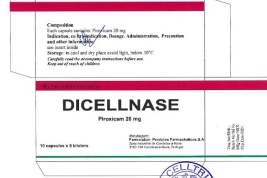 Hà Nội thu hồi thuốc Viên nang cứng DICELLNASE Piroxicam 20mg