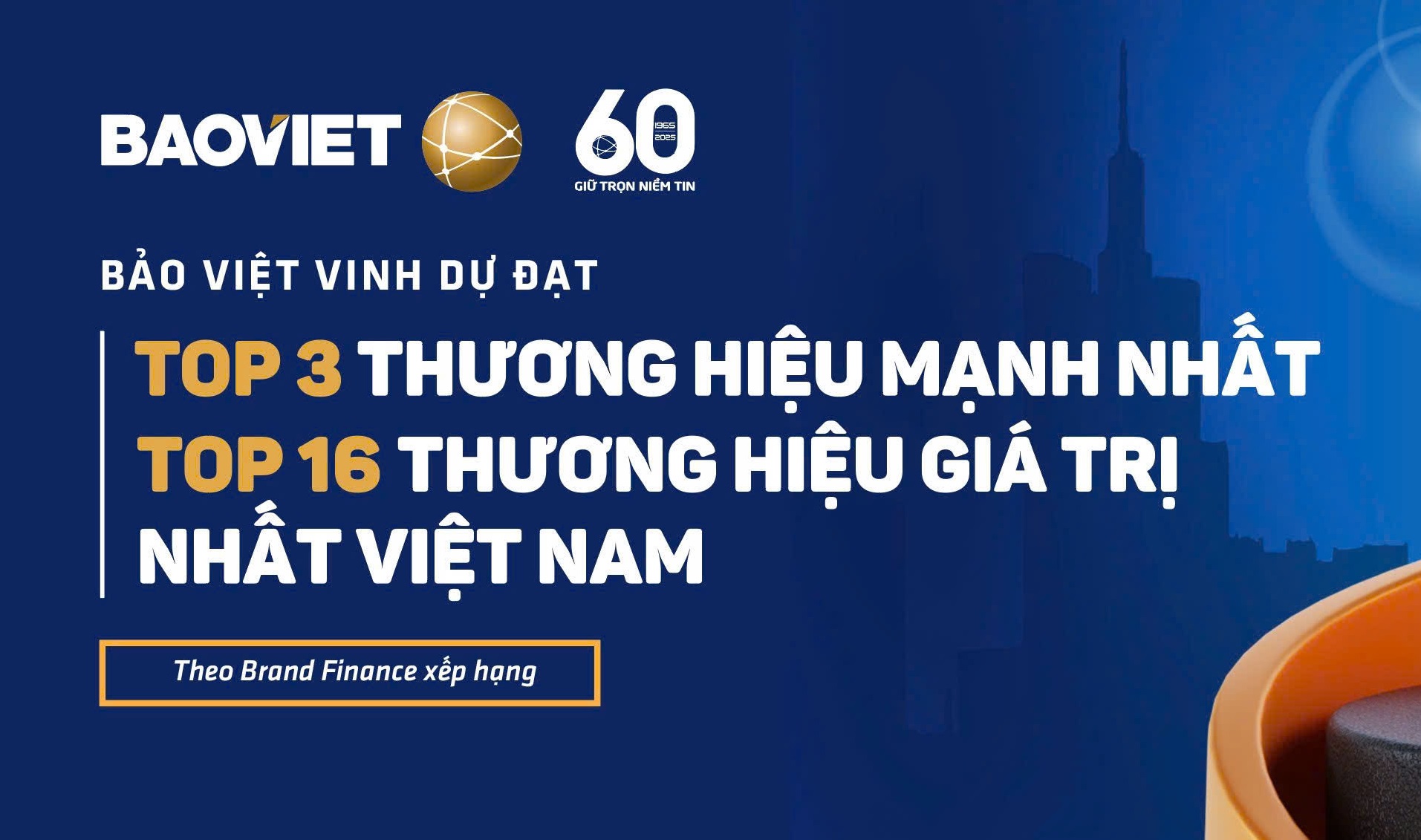 Bảo việt đạt Top 3 thương hiệu mạnh nhất và Top 16 thương hiệu giá trị nhất Việt Nam