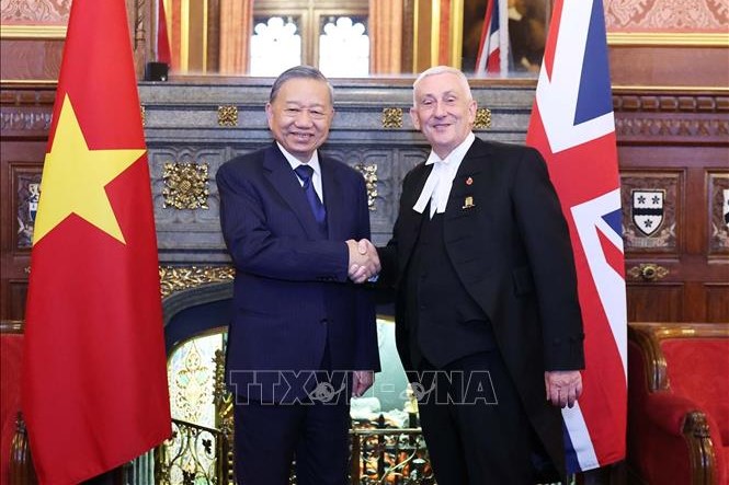 Tổng Bí thư Tô Lâm hội kiến Chủ tịch Hạ viện Anh Lindsay Hoyle