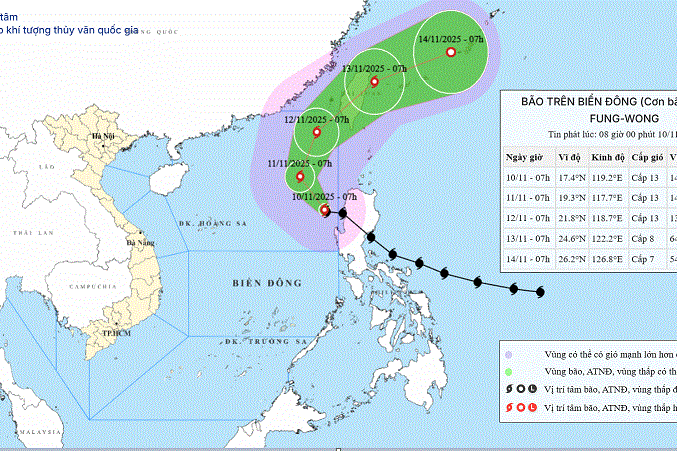 Bão mạnh trên Biển Đông, gió giật cấp 16, biển động dữ dội