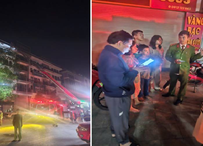 Kịp thời giải cứu 5 người mắc kẹt trong vụ cháy nhà dân