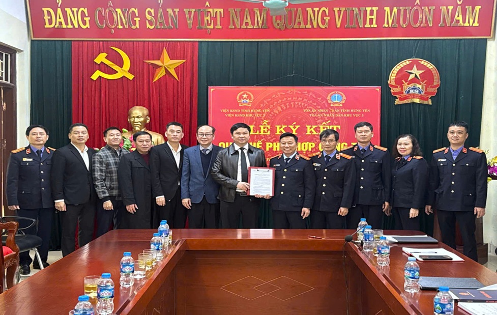 VKSND Khu vực 3, tỉnh Hưng Yên ký kết 3 Quy chế phối hợp, nâng cao chất lượng hoạt động tư pháp