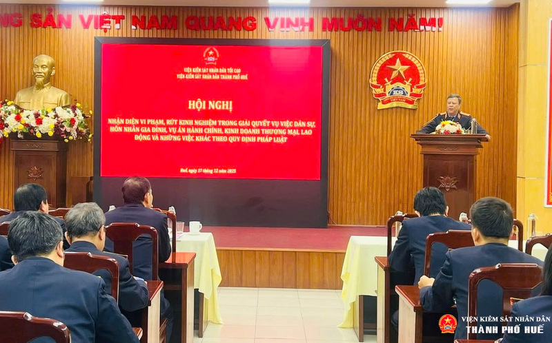 VKSND TP Huế triển khai công tác kiểm sát án dân sự, hành chính năm 2026