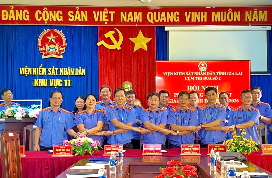 Cụm thi đua số 2 VKSND tỉnh Gia Lai ký kết giao ước thi đua năm 2026