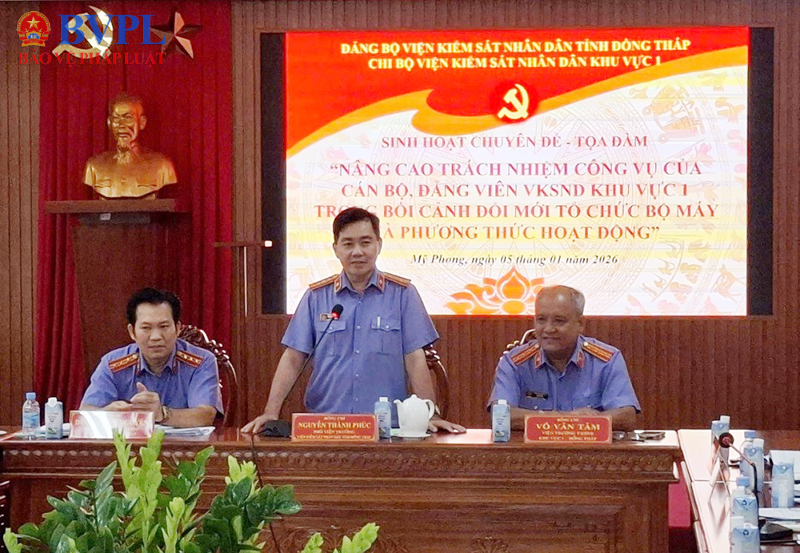 Chi bộ VKSND Khu vực 1 tỉnh Đồng Tháp sinh hoạt chuyên đề