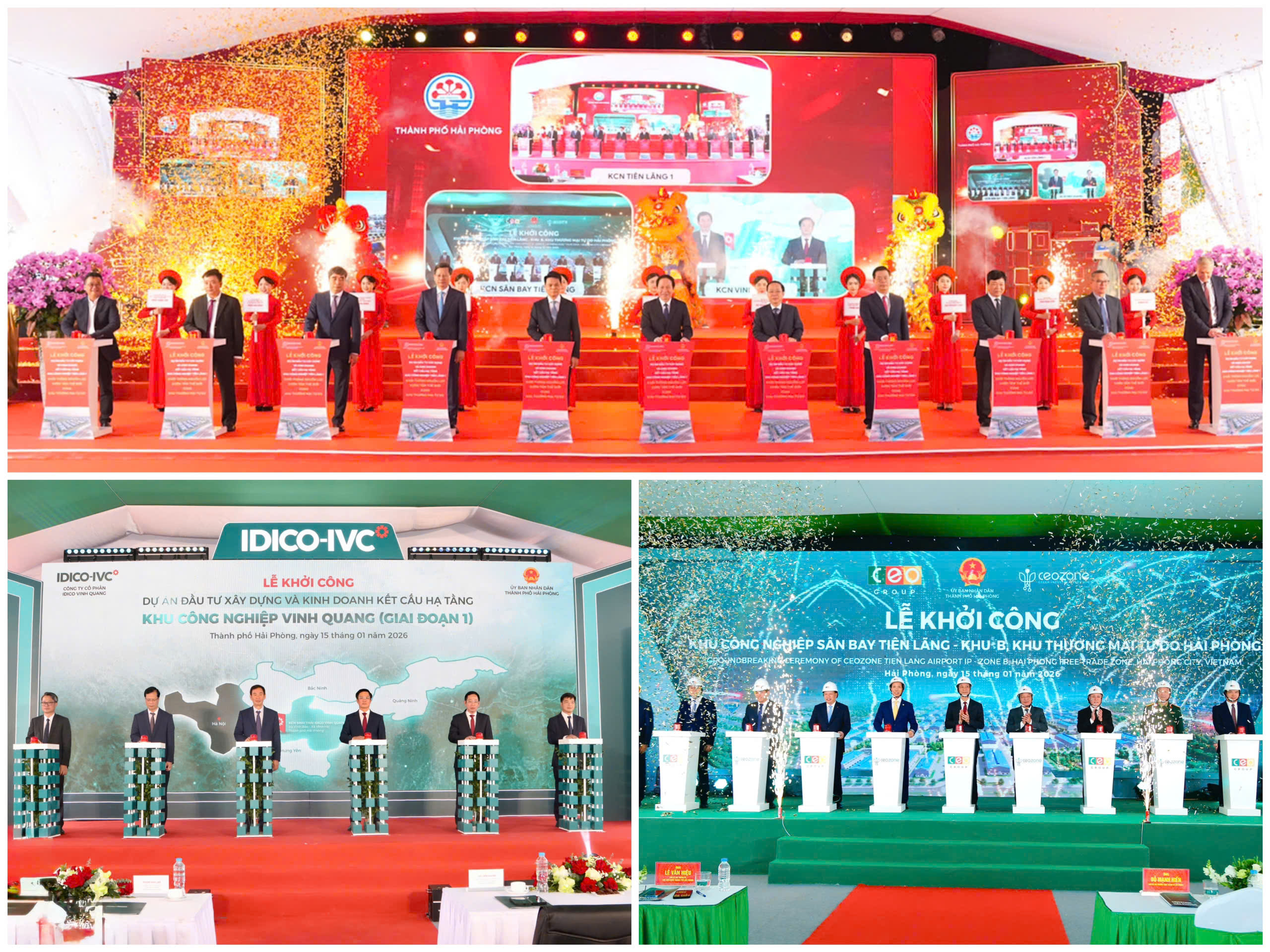 Hải Phòng khởi công 3 khu công nghiệp trọng điểm chào mừng Đại hội XIV của Đảng