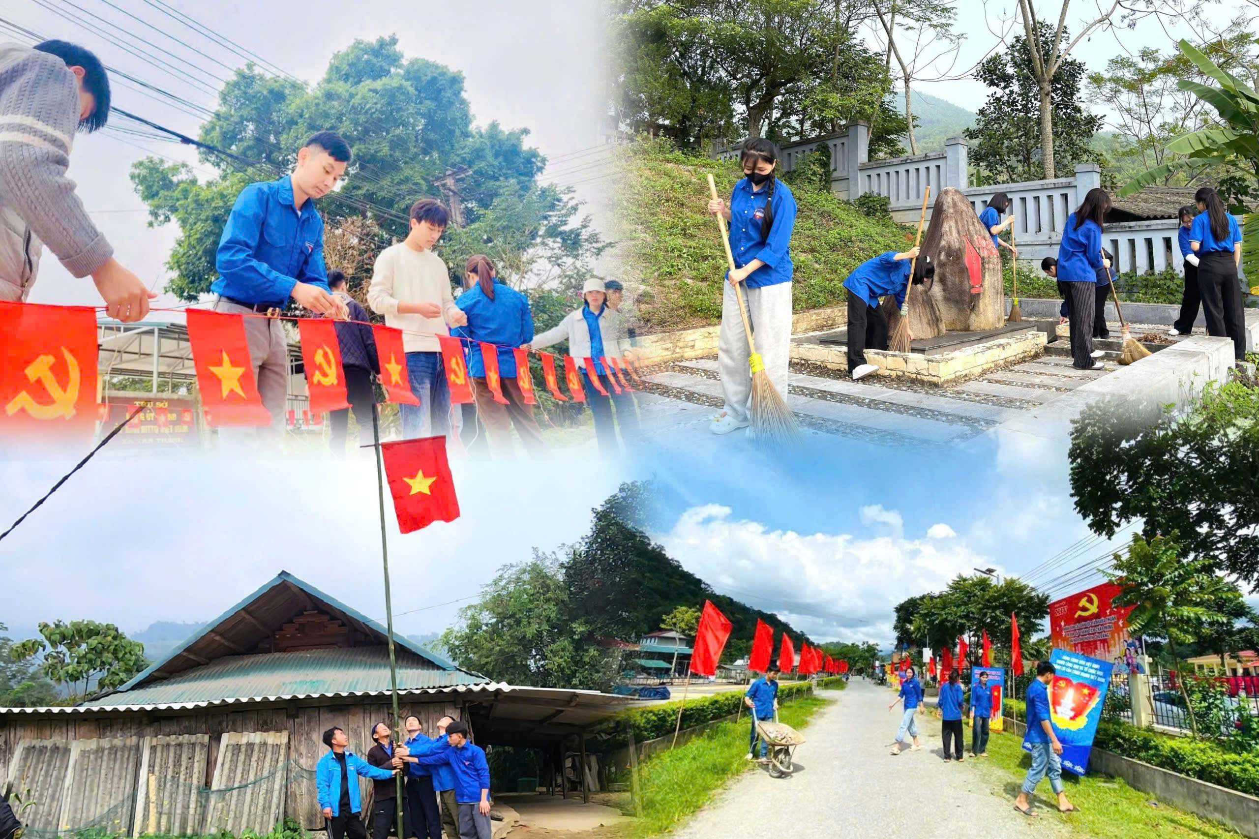 Màu áo xanh chung sức làm đẹp quê hương, chào mừng Đại hội XIV của Đảng