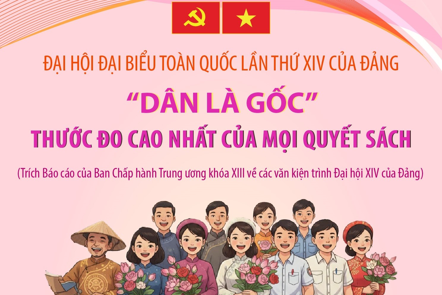 Đại hội Đảng XIV  Dân là gốc  Thước đo cao nhất của mọi quyết sách