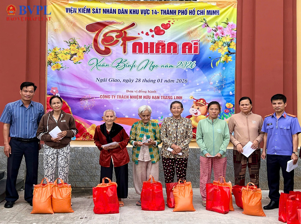 VKSND Khu vực 14 TP Hồ Chí Minh lan tỏa yêu thương với chương trình “Tết nhân ái - Xuân Bính Ngọ năm 2026”