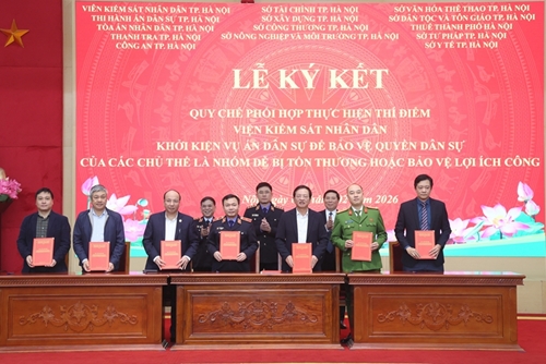 VKSND TP Hà Nội ký quy chế phối hợp liên ngành: Hành động vì lợi ích công và người yếu thế