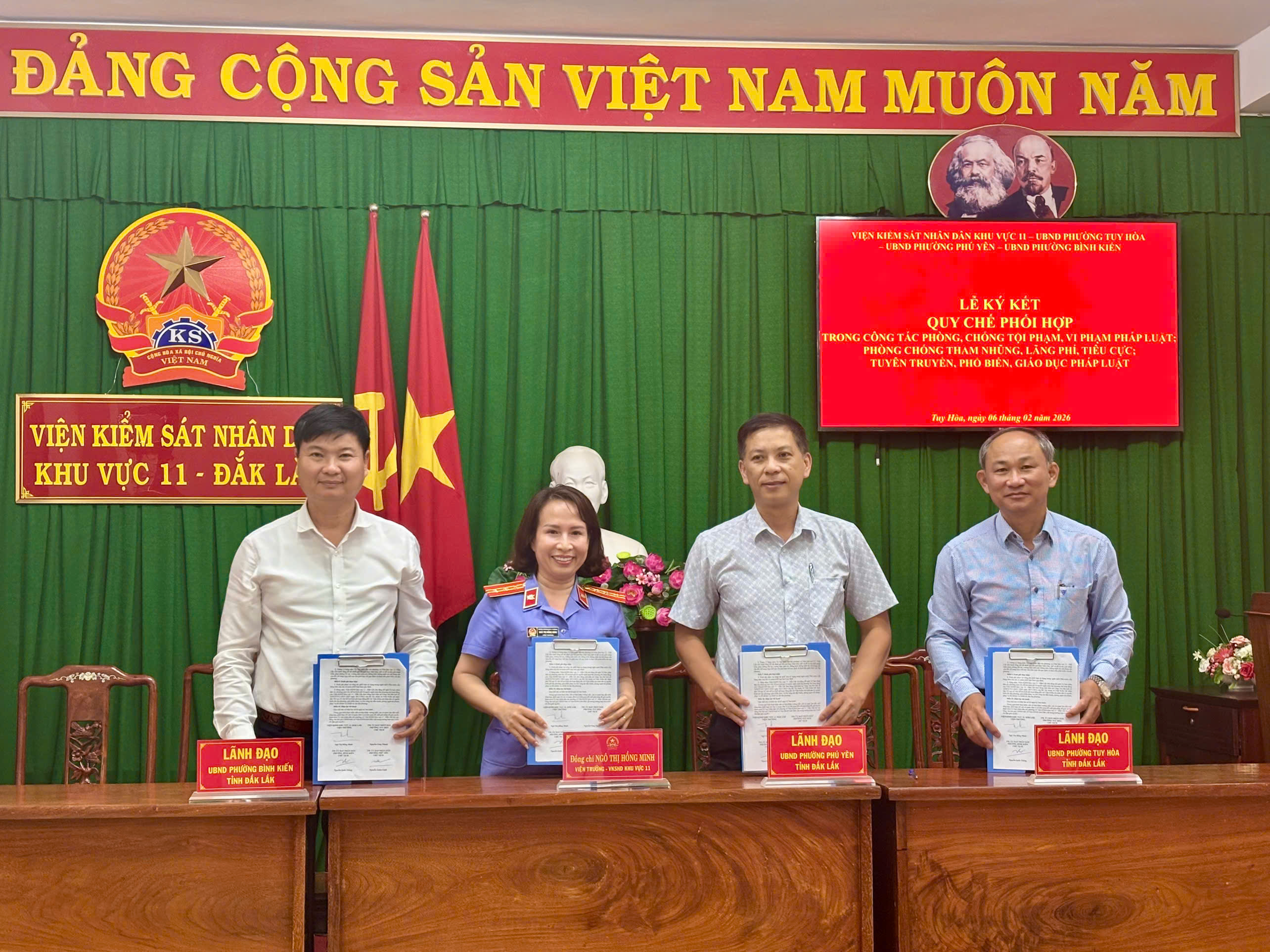 Ký quy chế phối hợp phòng, chống tội phạm, vi phạm pháp luật, tham nhũng, lãng phí