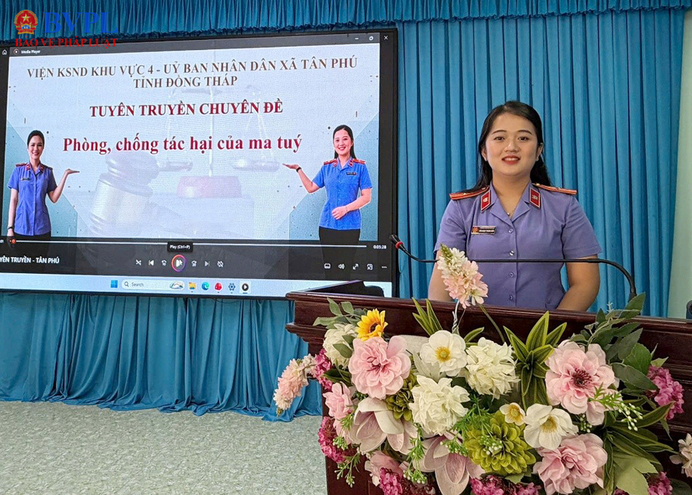 VKSND Khu vực 4 tỉnh Đồng Tháp phối hợp tuyên truyền phòng, chống ma túy tại xã Tân Phú