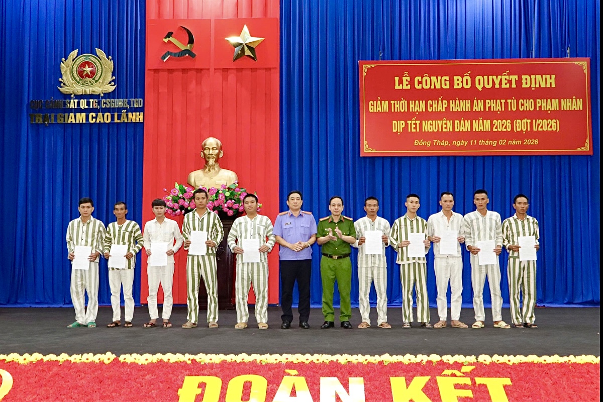 Hơn 50 000 phạm nhân được Viện kiểm sát đề nghị giảm án dịp Tết Bính Ngọ 2026