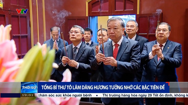 Tổng bí thư Tô Lâm dâng hương tưởng nhớ các bậc Tiên đế