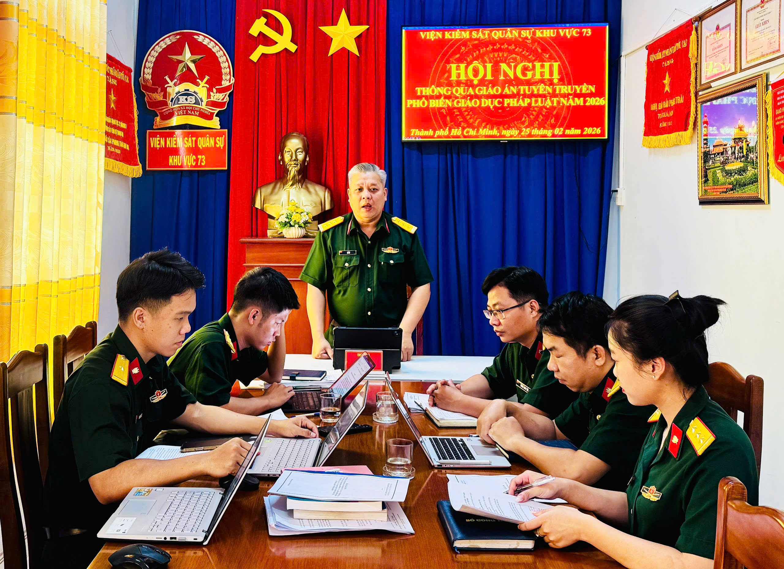 VKS Quân sự Khu vực 73 tổ chức Hội nghị thông qua Giáo án phổ biến, giáo dục pháp luật