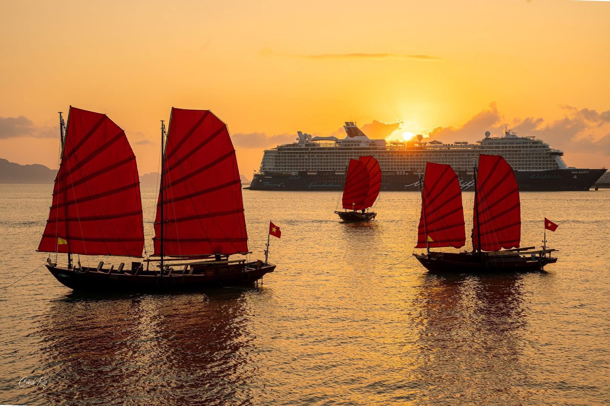 Tạm dừng thuyền buồm đỏ ven vịnh Hạ Long từ 27 2 để hoàn thiện sản phẩm du lịch mới