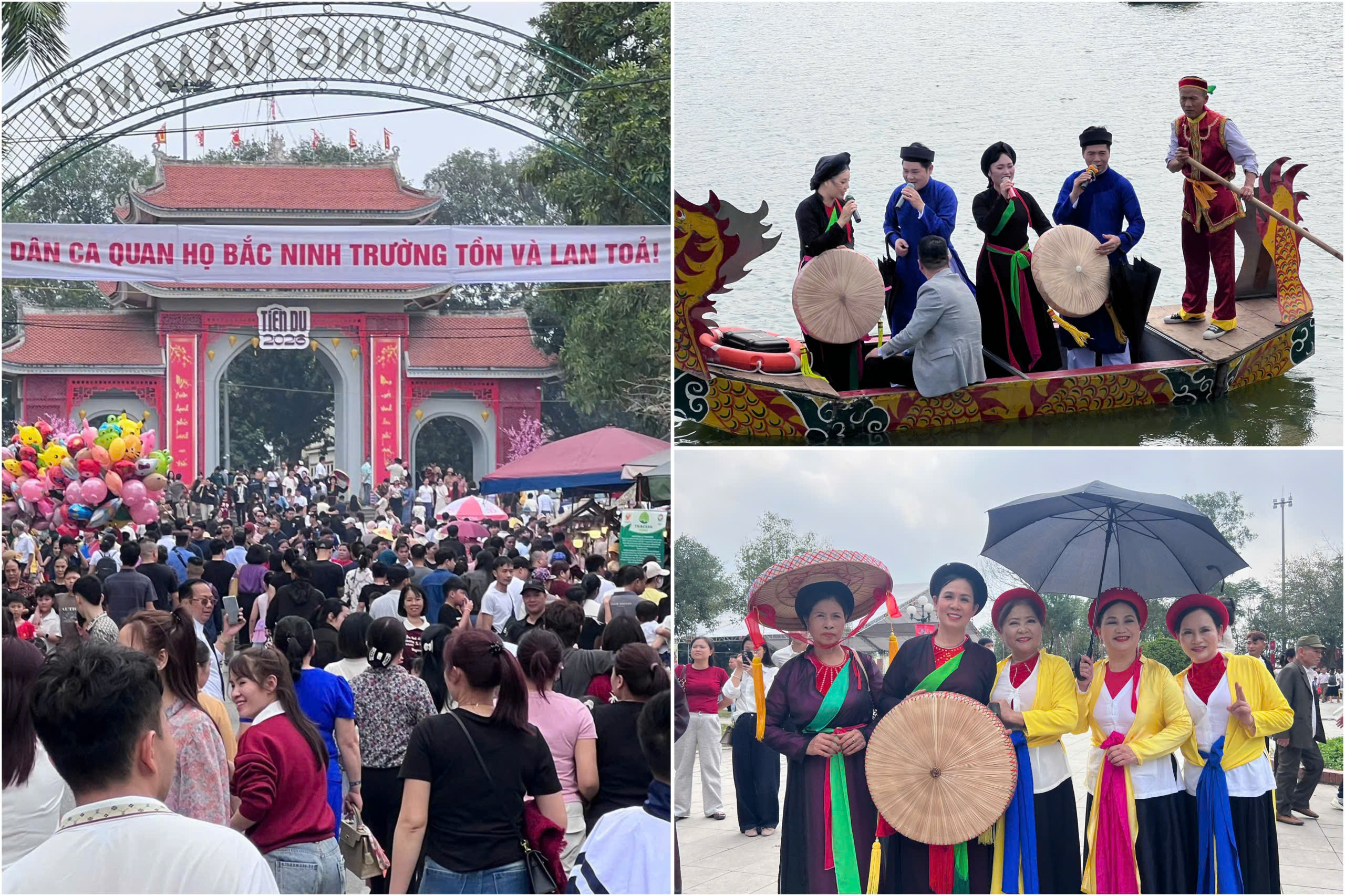 Không gian quan họ thu hút hàng vạn du khách tại Hội Lim