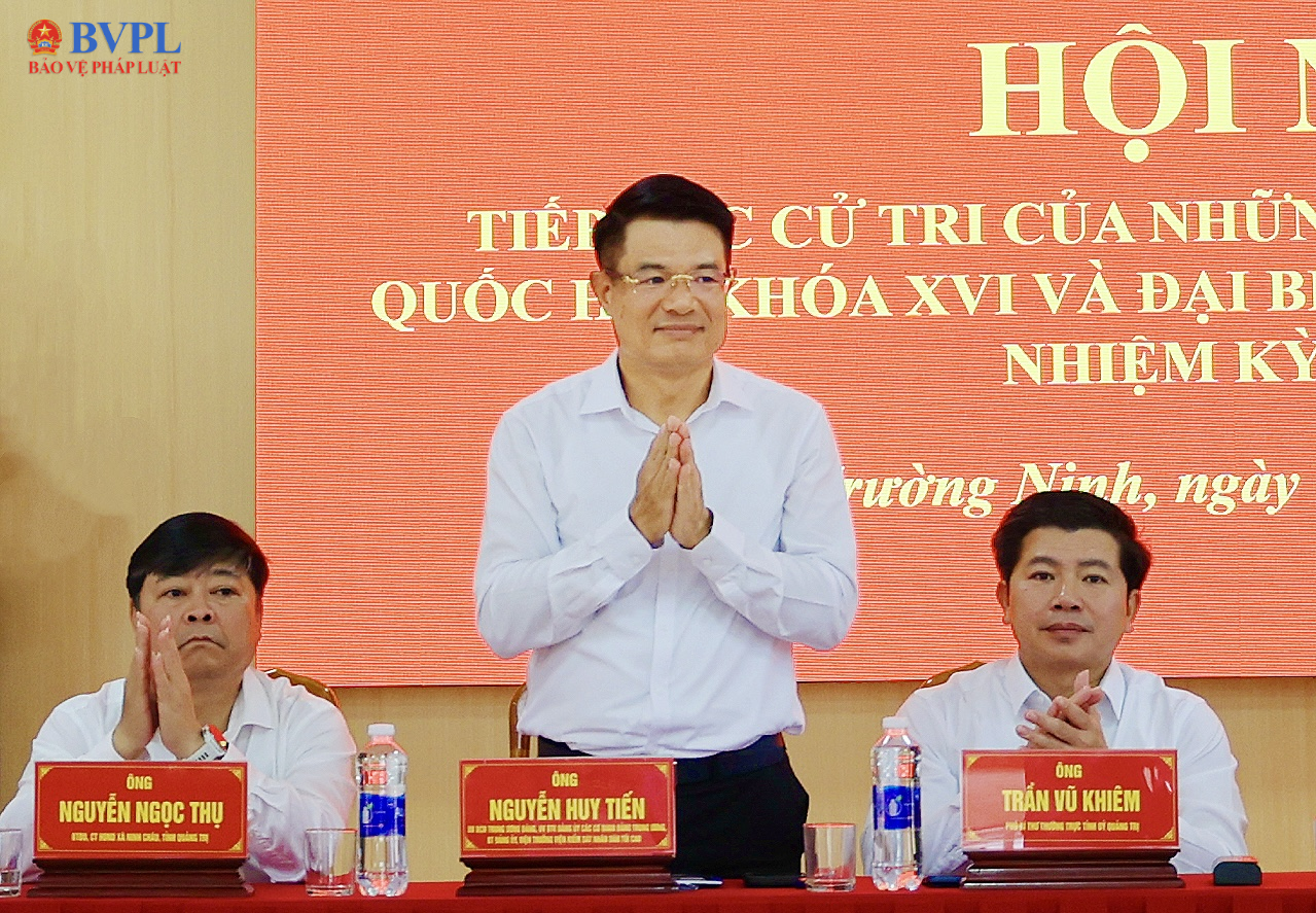 Viện trưởng Nguyễn Huy Tiến tiếp xúc cử tri tại 2 xã Trường Ninh và Trường Sơn, tỉnh Quảng Trị