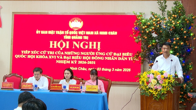 Viện trưởng Nguyễn Huy Tiến tiếp xúc cử tri tại 2 xã Ninh Châu và Kim Ngân, tỉnh Quảng Trị