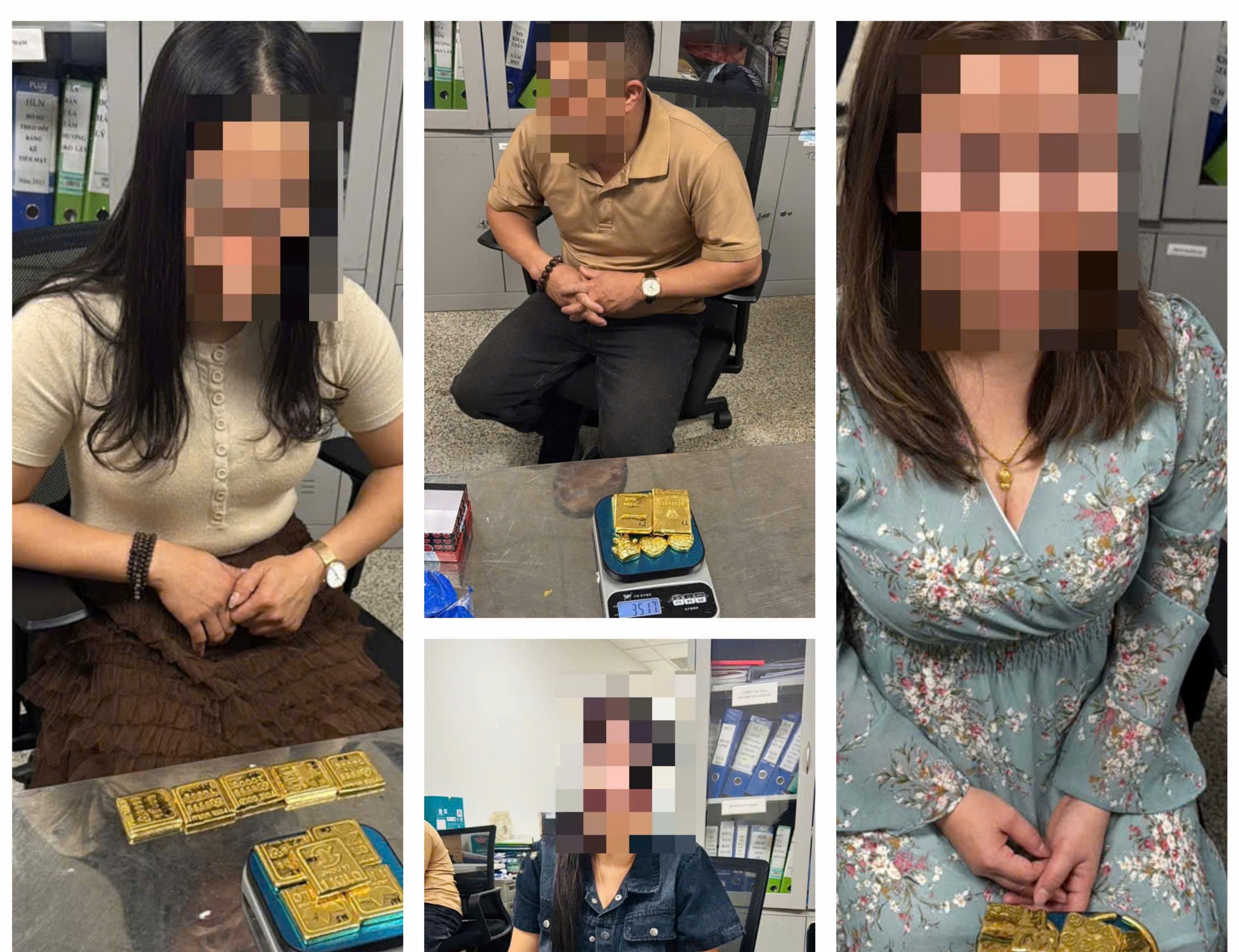 Phát hiện 4 hành khách nhập cảnh cất giấu 12,3kg kim loại nghi là vàng miếng