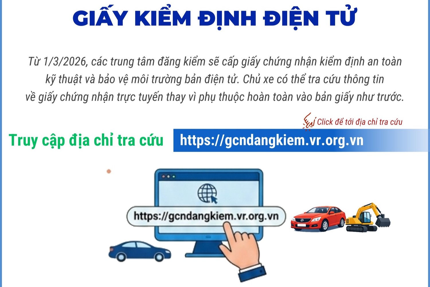 Cách tra cứu giấy chứng nhận kiểm định điện tử