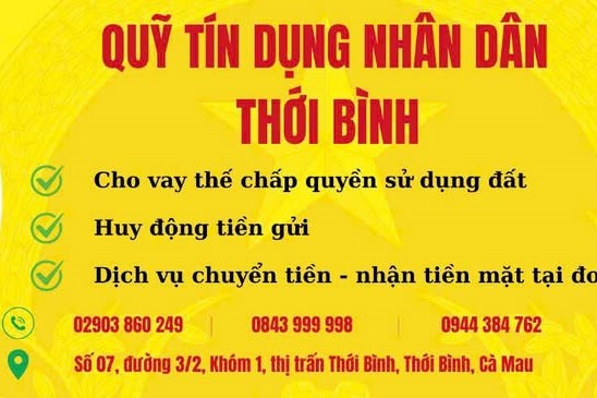 Thông báo Kết luận thanh tra Quỹ tín dụng nhân dân Thới Bình