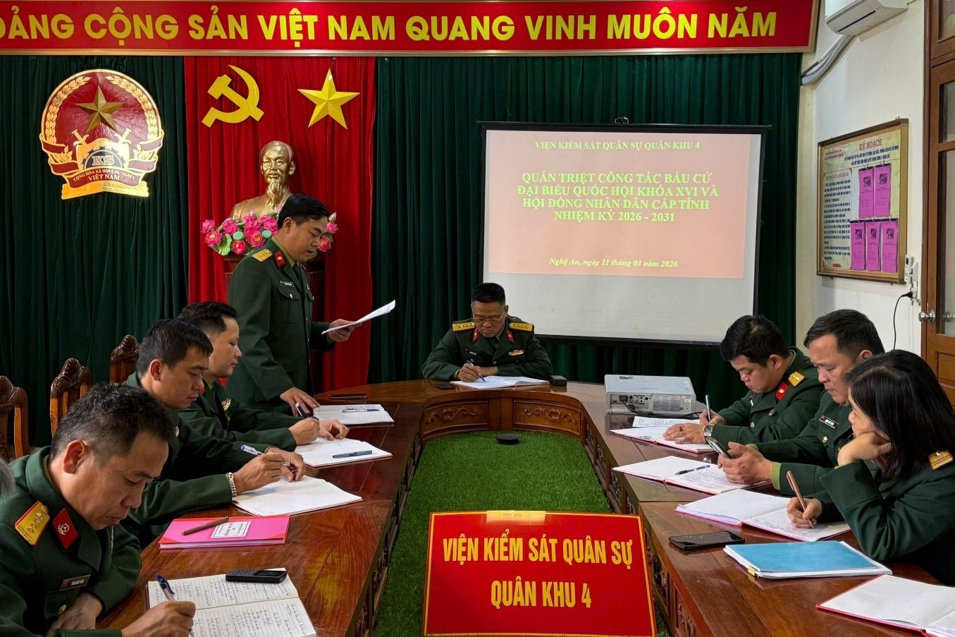 VKSQS Quân khu 4 quán triệt công tác bầu cử đại biểu Quốc hội và Hội đồng nhân dân các cấp