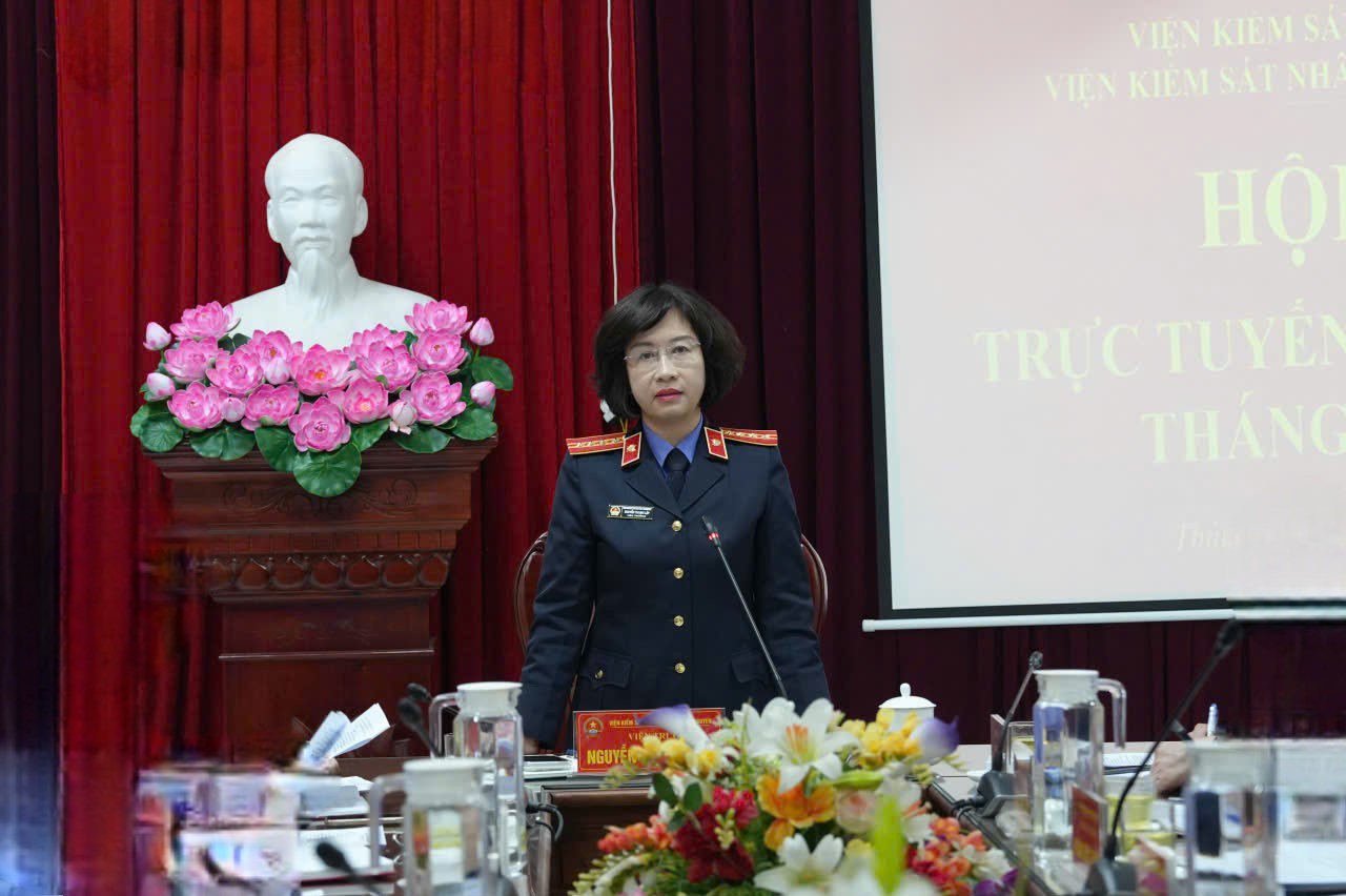 VKSND tỉnh Thái Nguyên Giao ban trực tuyến hai cấp công tác tháng 3 năm 2026