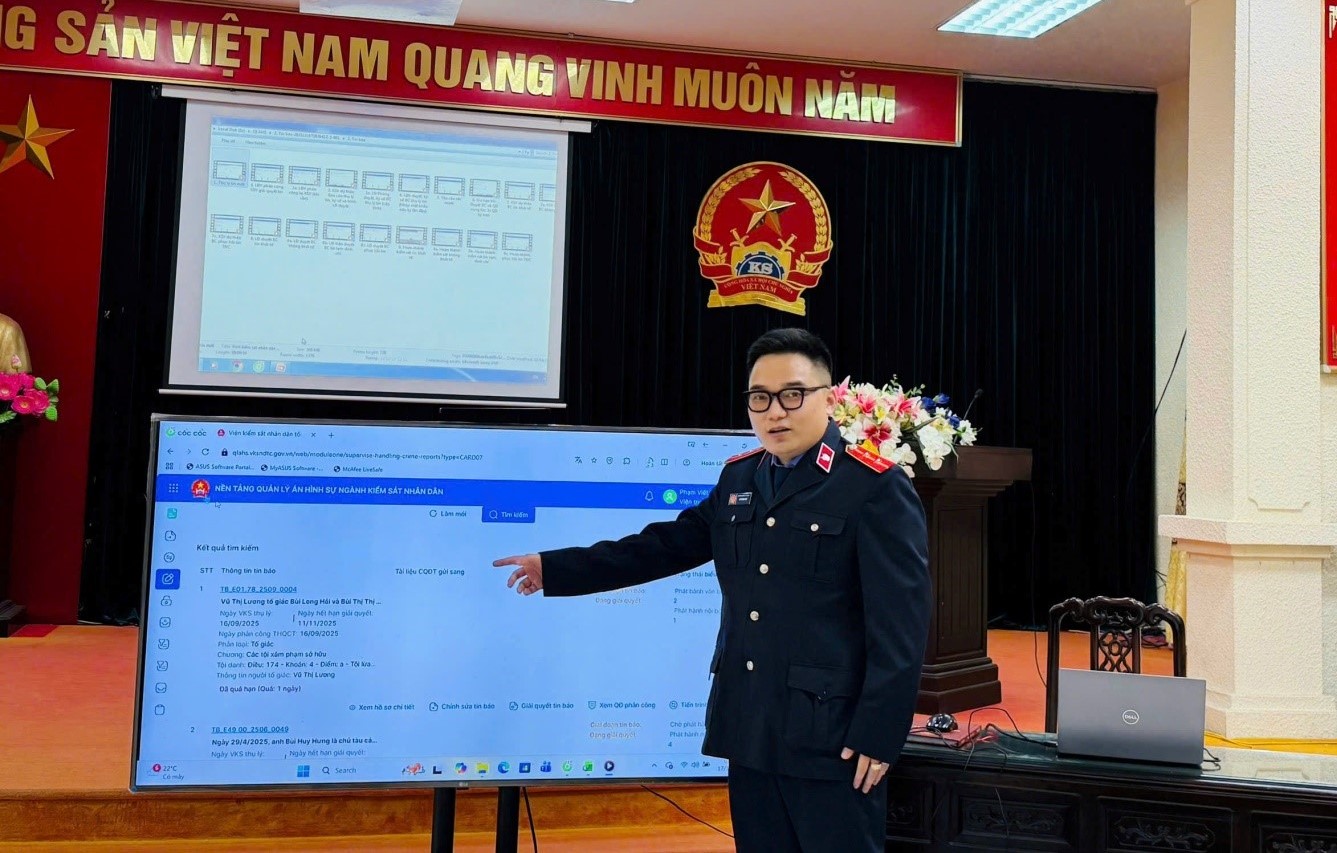 VKSND khu vực 7, tỉnh Ninh Bình tập huấn sử dụng nền tảng quản lý án hình sự