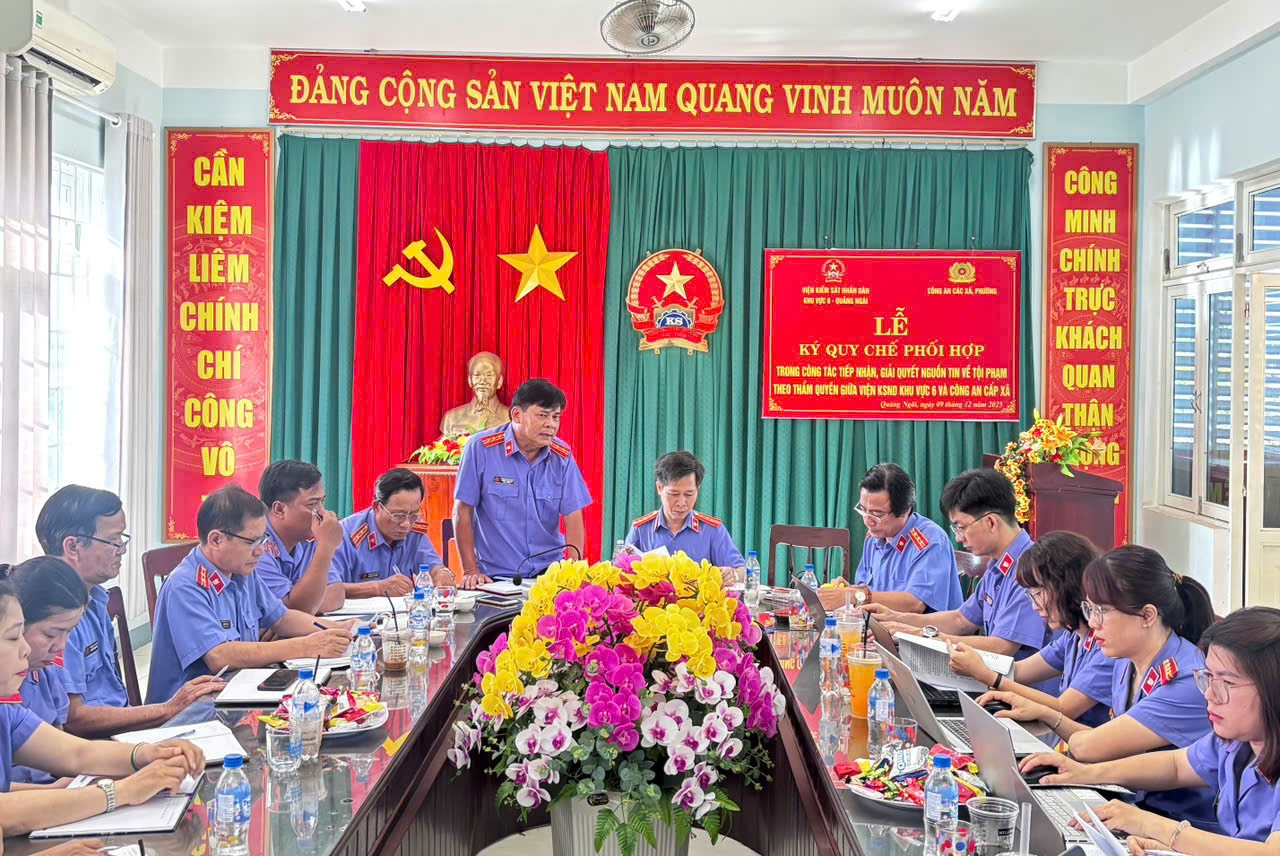 VKSND tỉnh Quảng Ngãi kiểm tra chuyên đề nghiệp vụ tại VKSND khu vực 6
