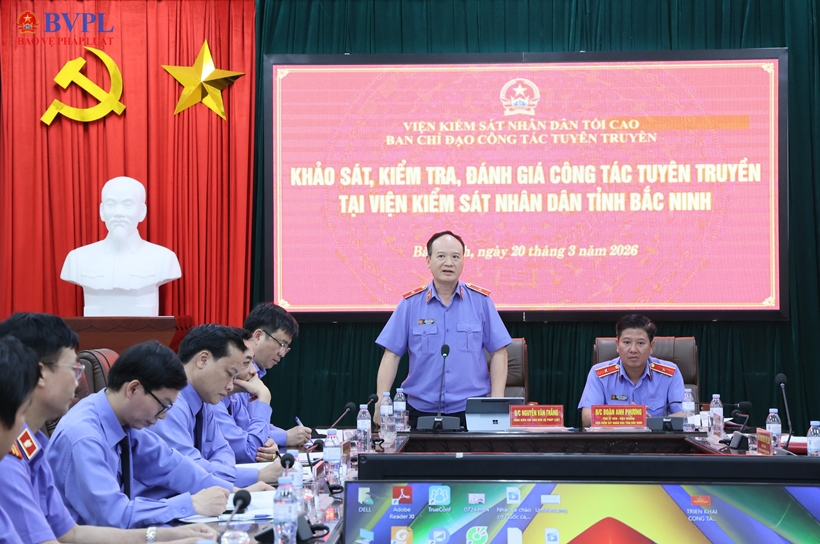 Ban Chỉ đạo công tác tuyên truyền ngành Kiểm sát nhân dân kiểm tra công tác tuyên truyền tại VKSND tỉnh Bắc Ninh