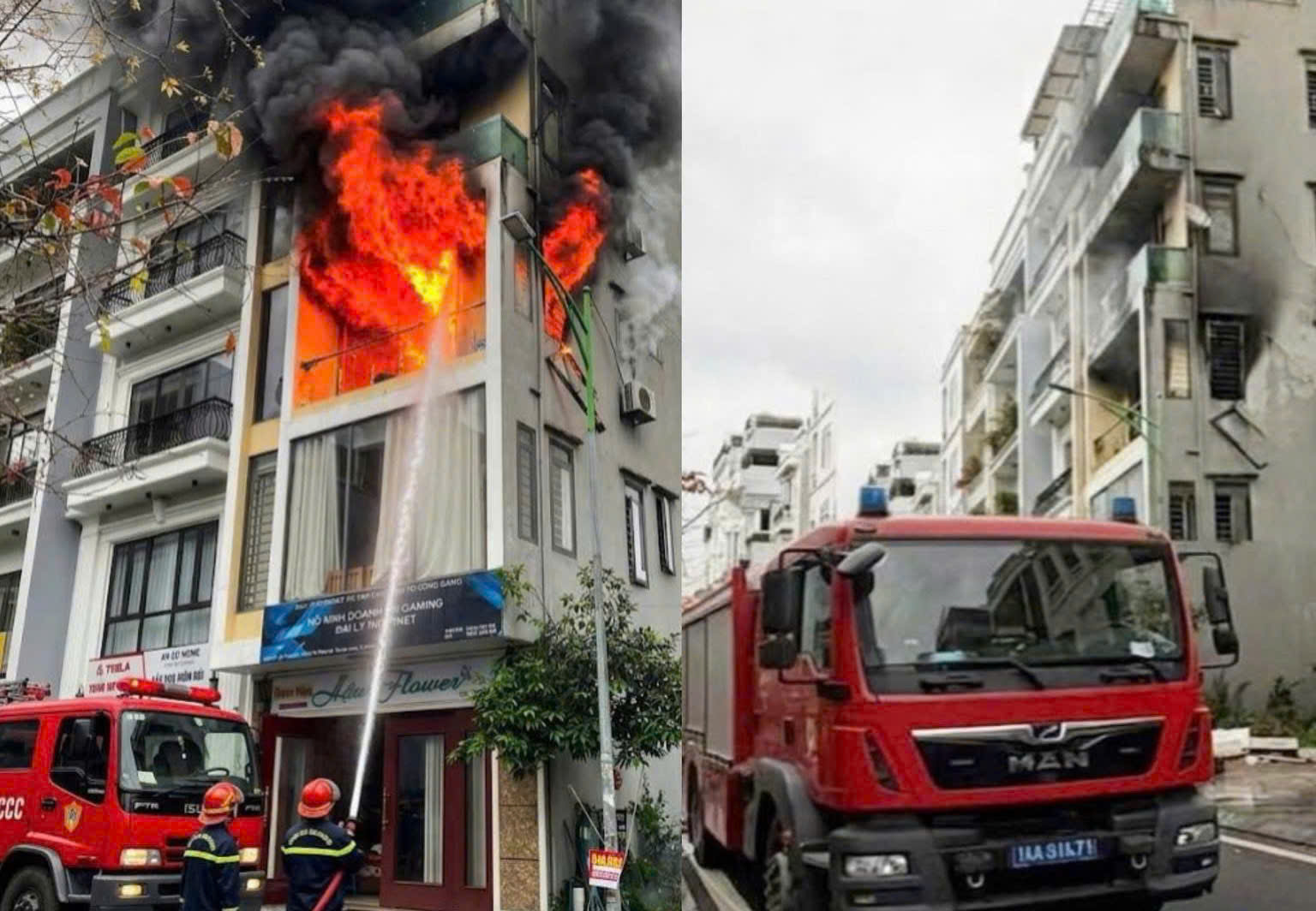 Cháy căn nhà 4 tầng ở phường Hạ Long, nhiều tài sản bị thiêu rụi