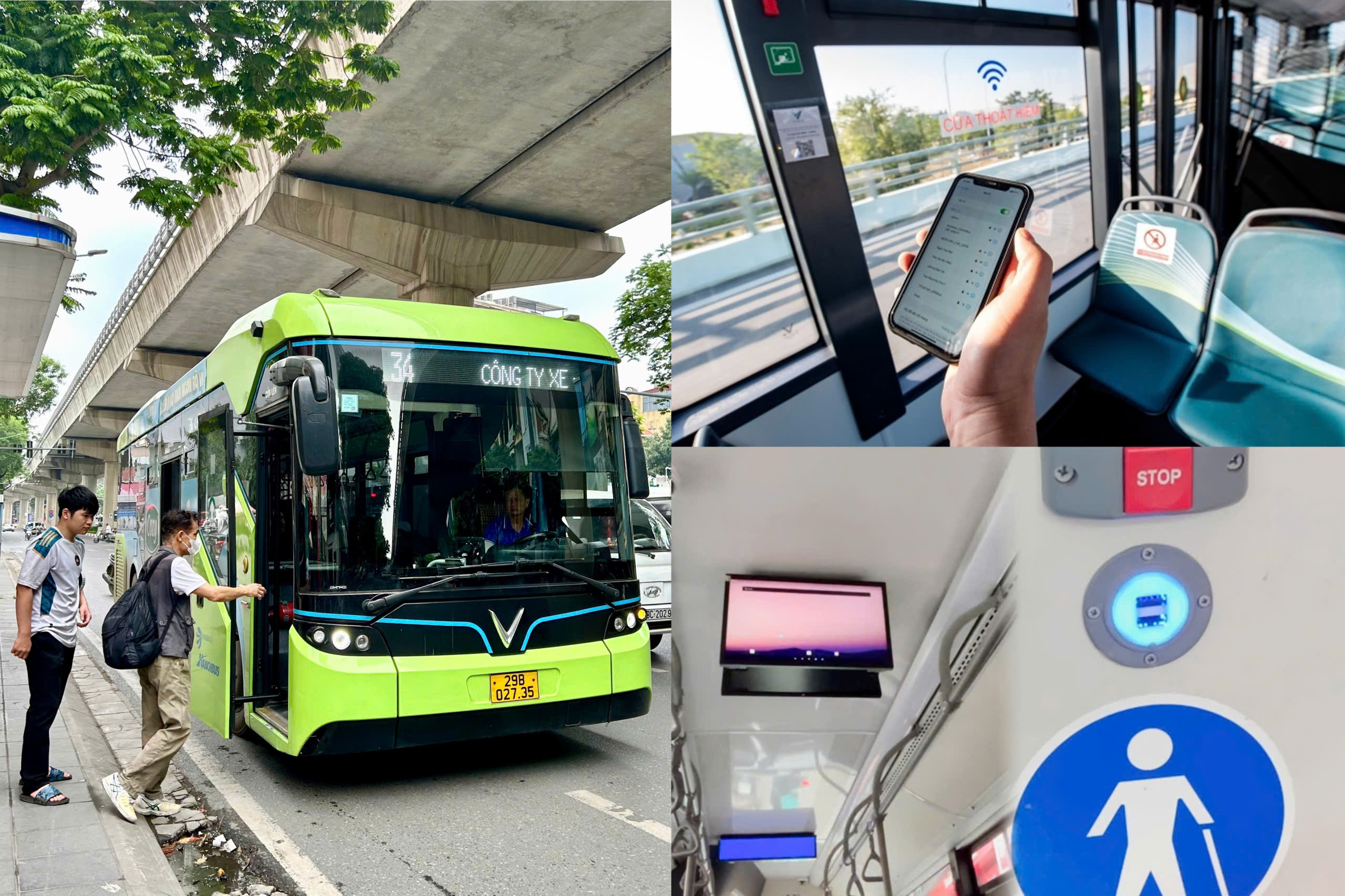 Xe buýt điện hút khách tại đô thị